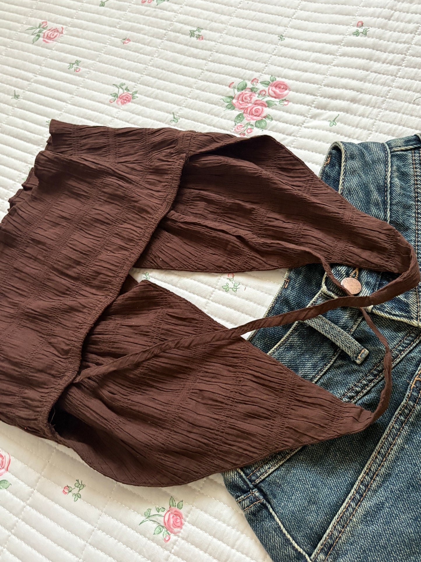 Brown halter top