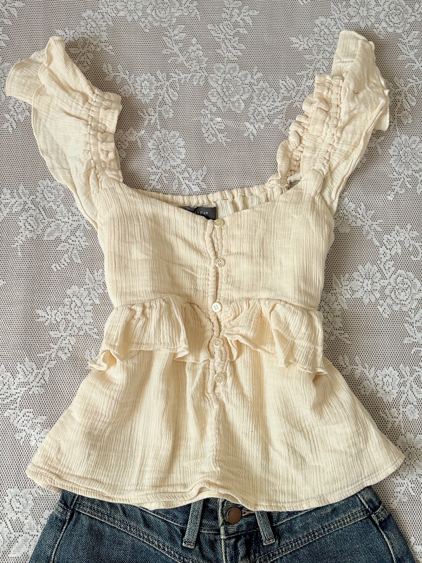 Cream muslin top