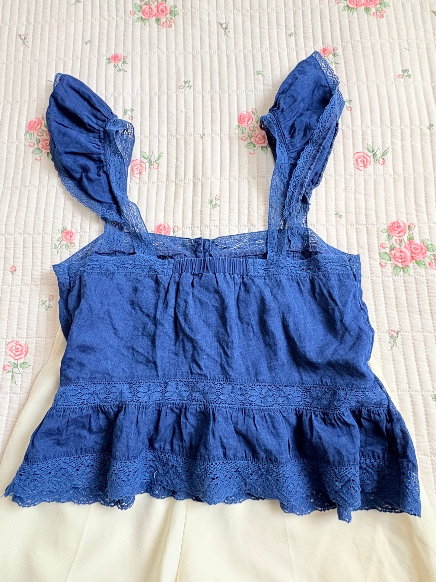 Blue lace top