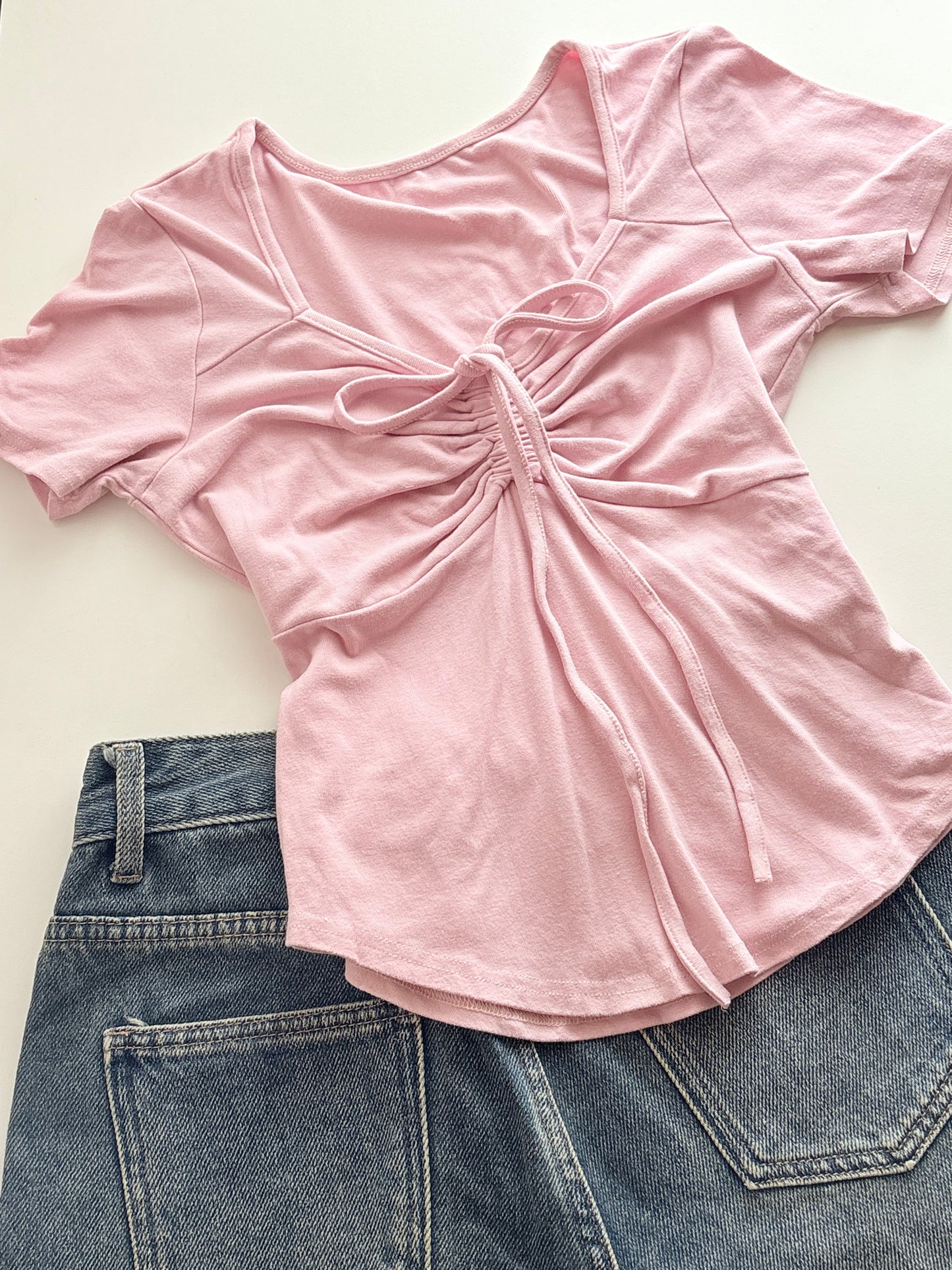 Pink tie top
