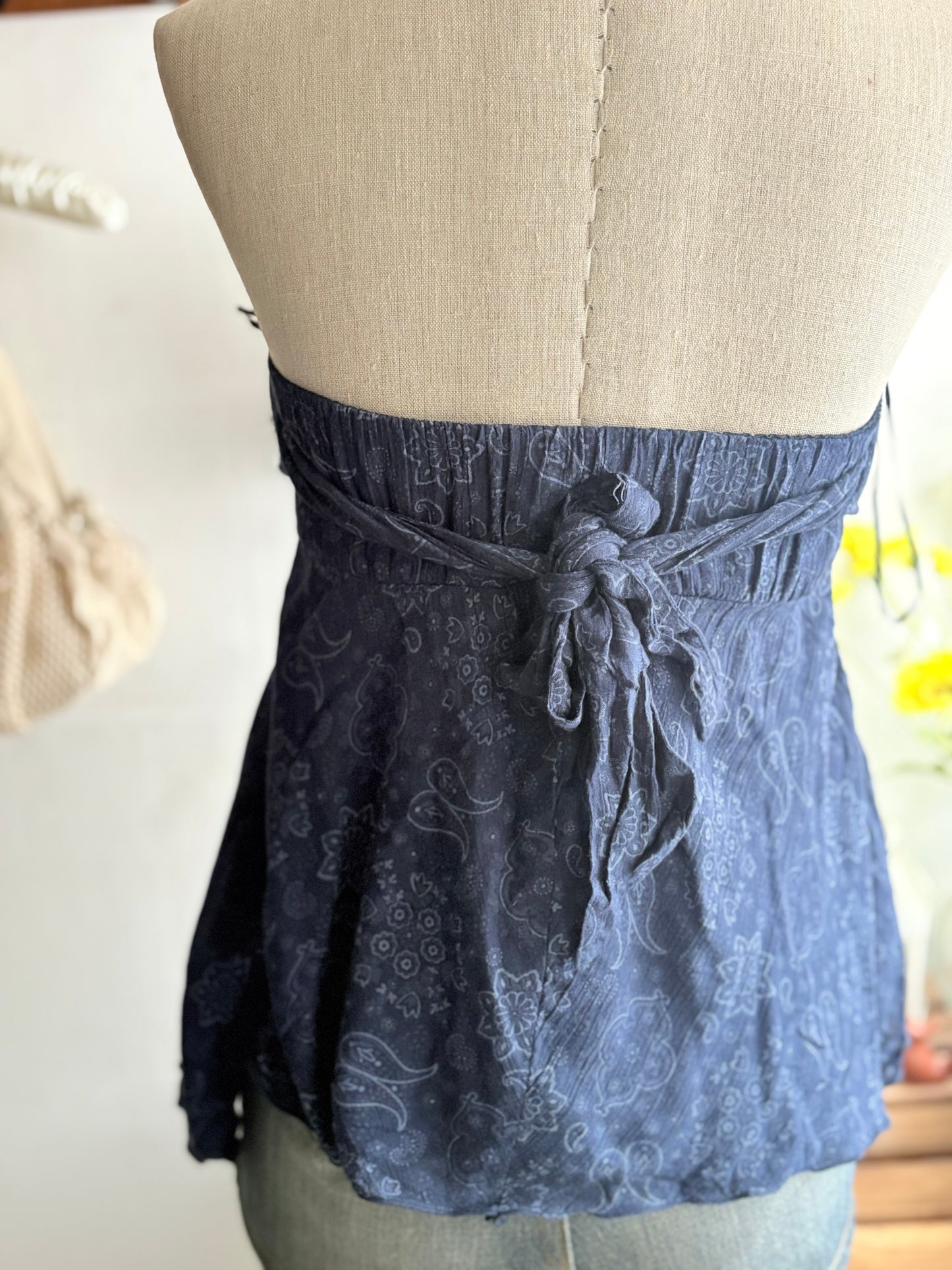 Blue paisley top