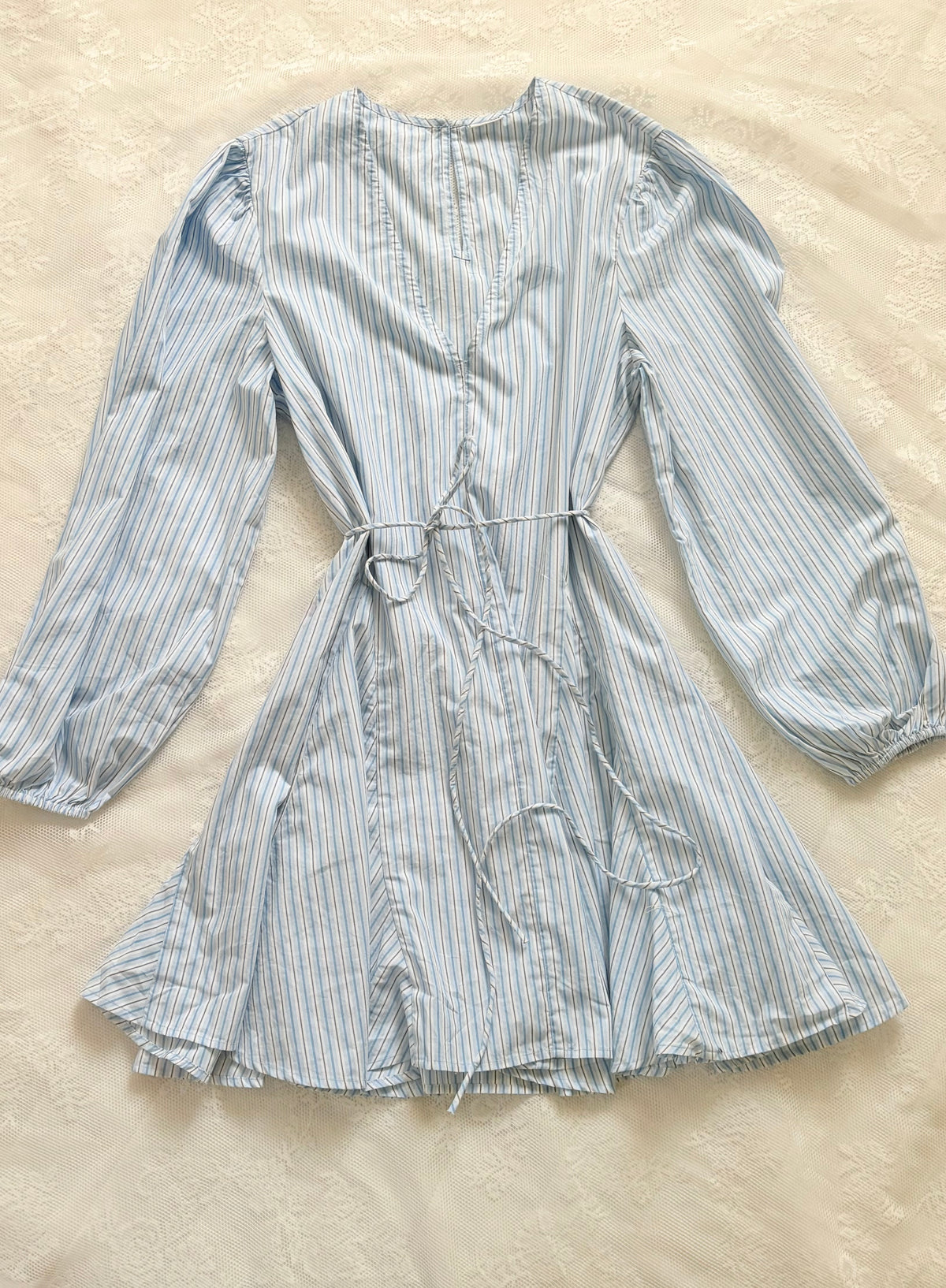 Blue stripe tie dress