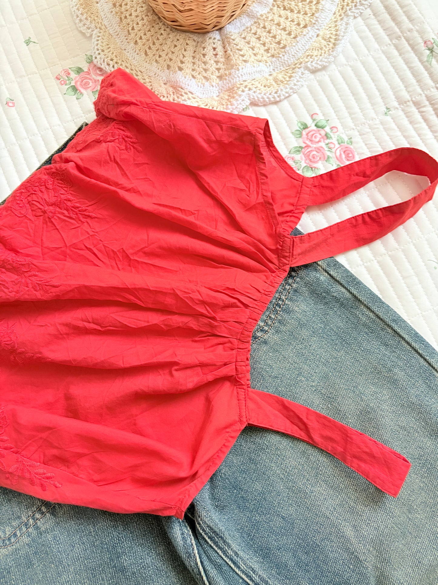Orange embroidered