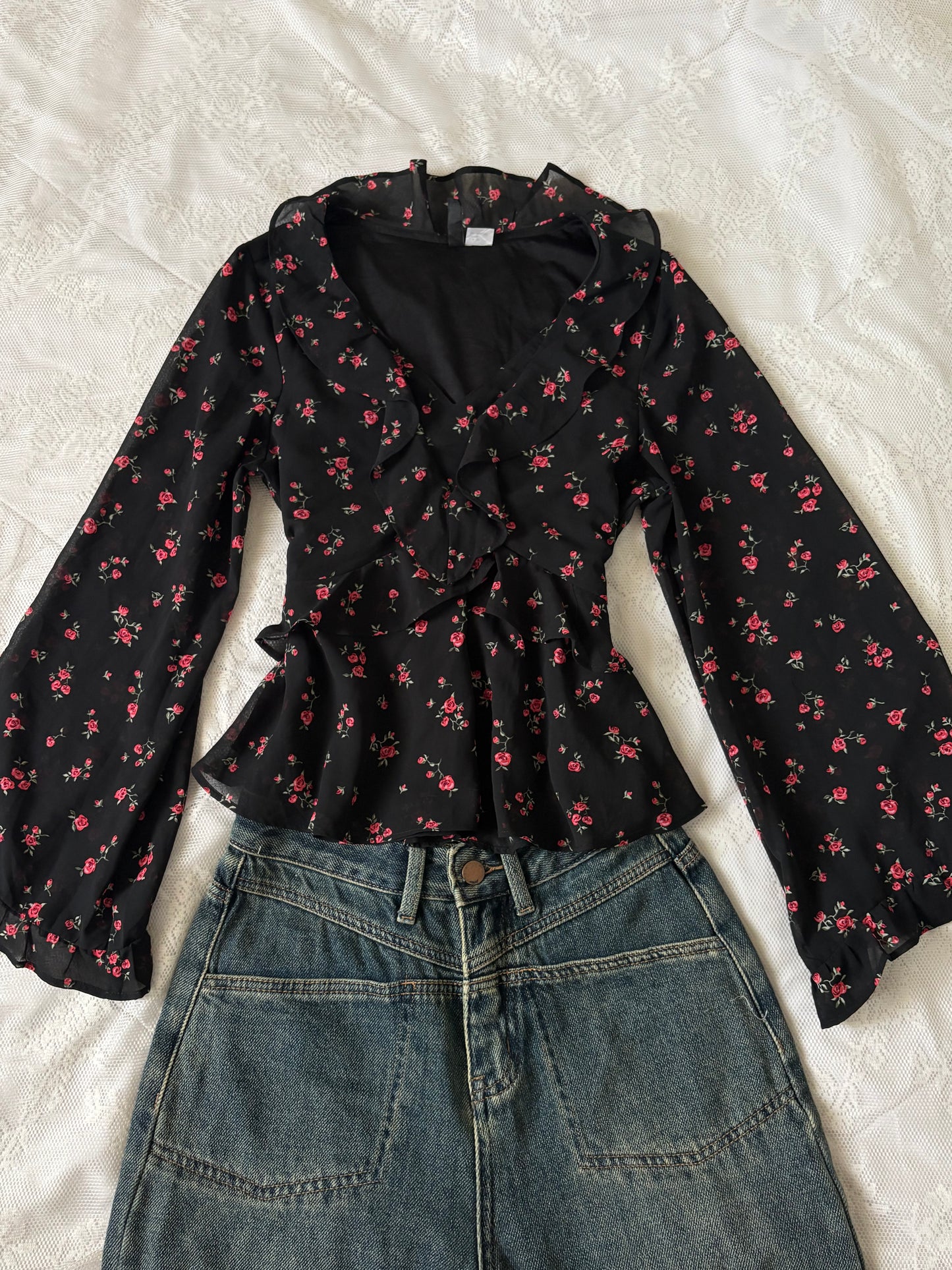 Black floral top