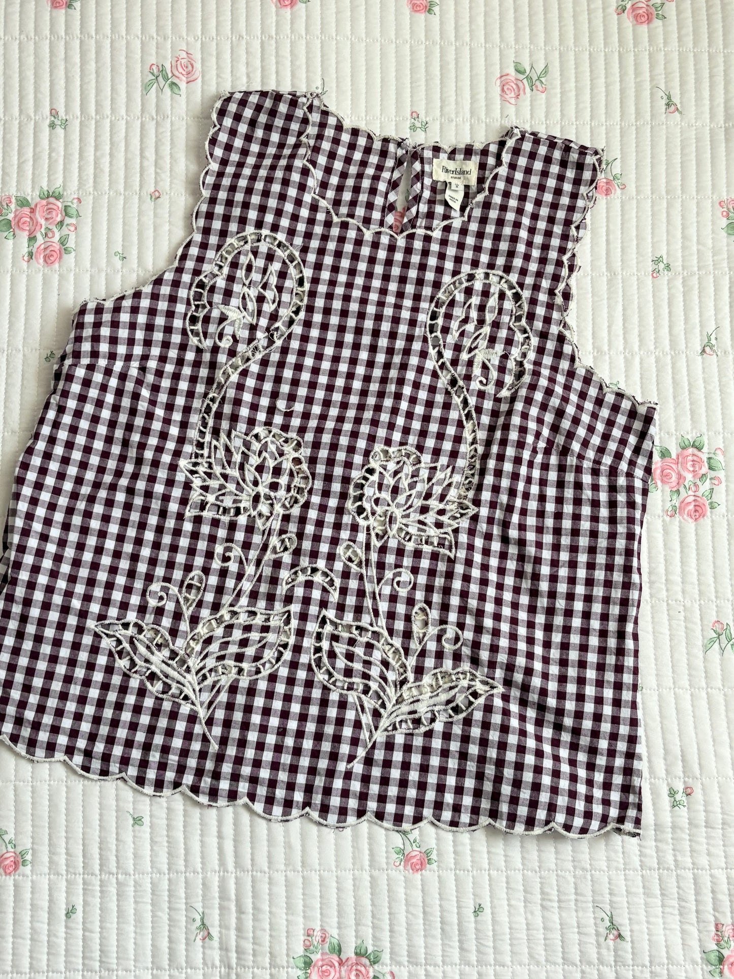Maroon gingham set