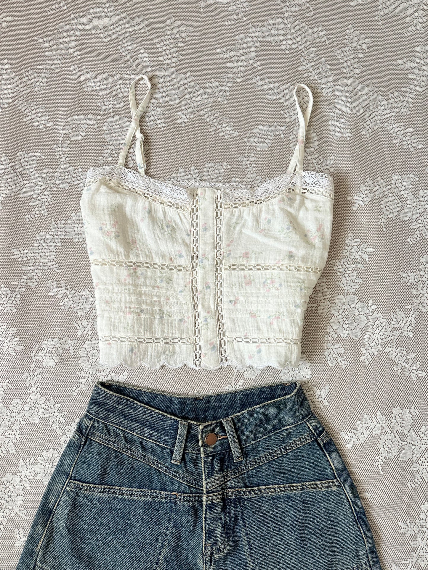Floral muslin cami top