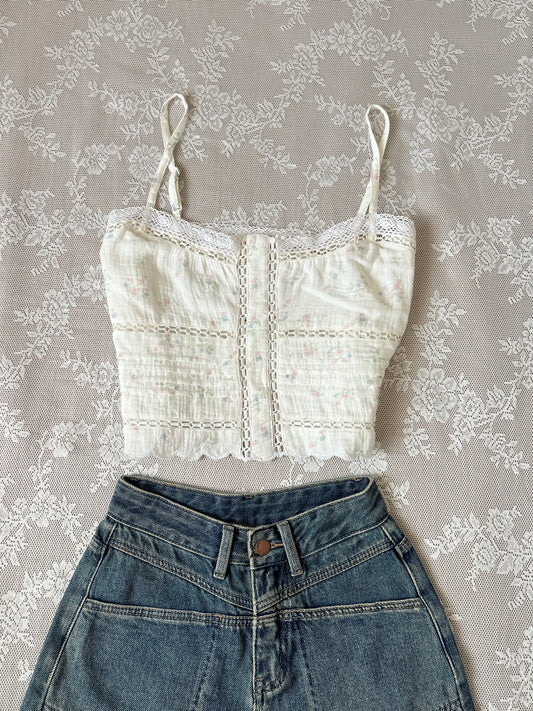 Floral muslin cami top