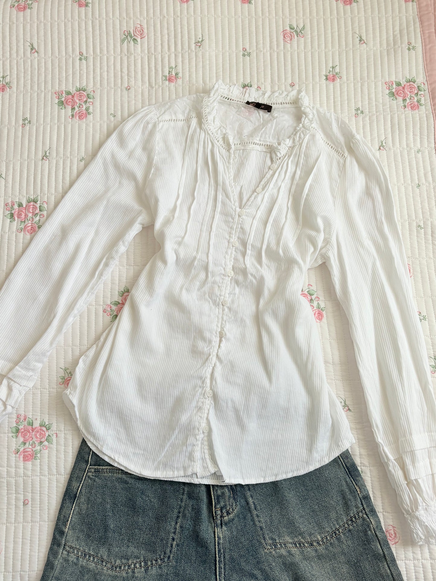 White buttoned down