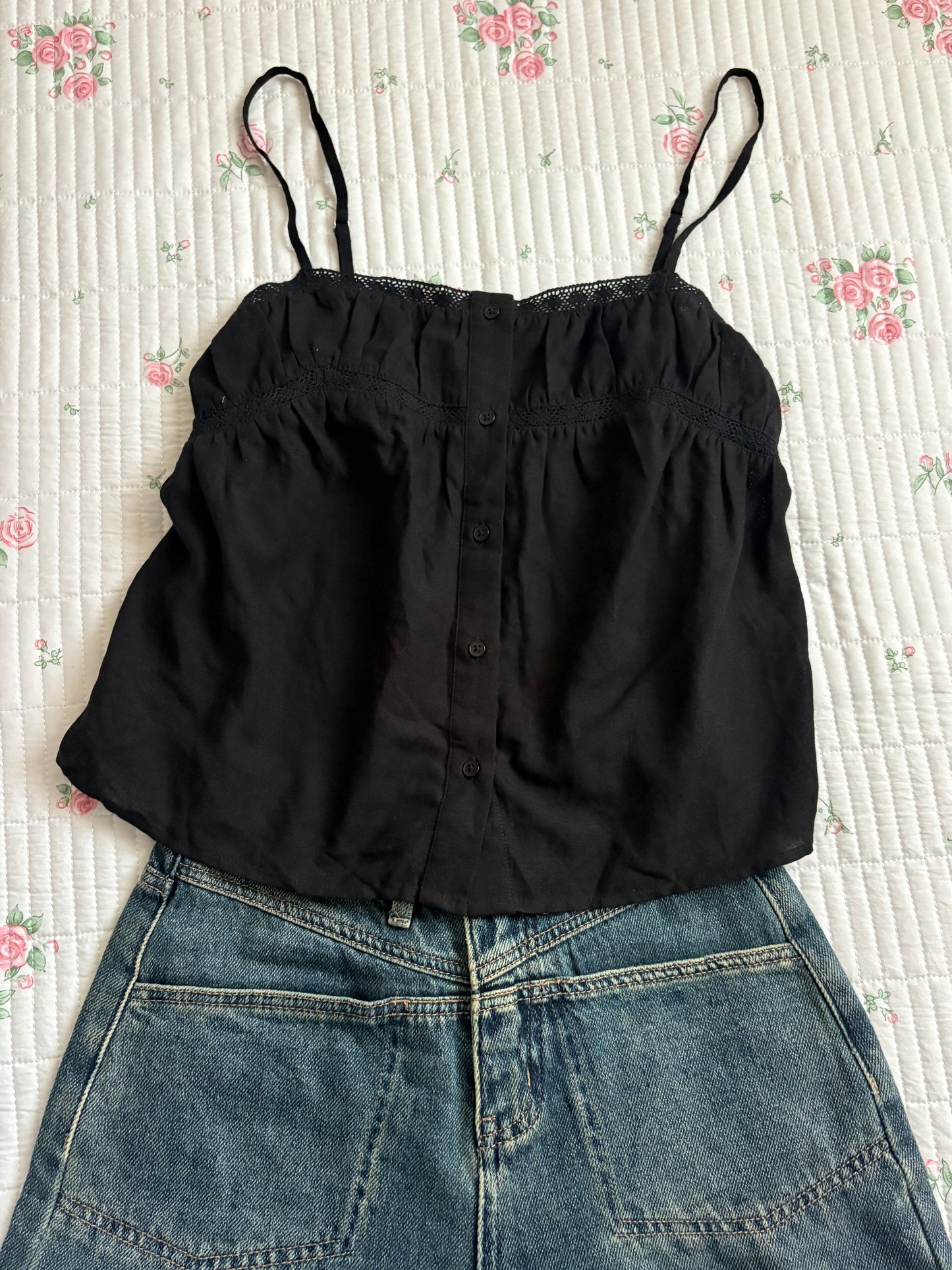 Black lace cami