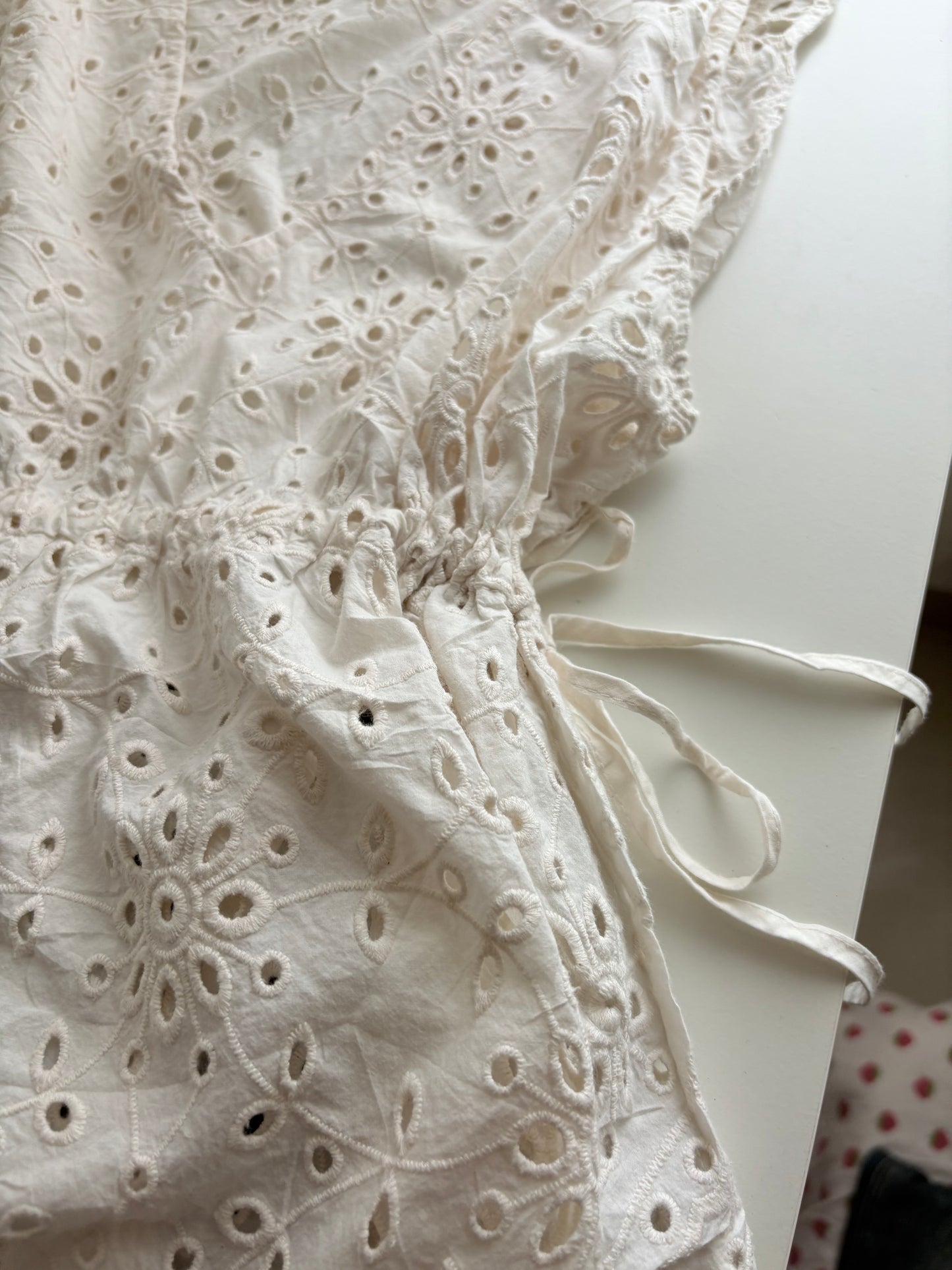 Cream eyelet top