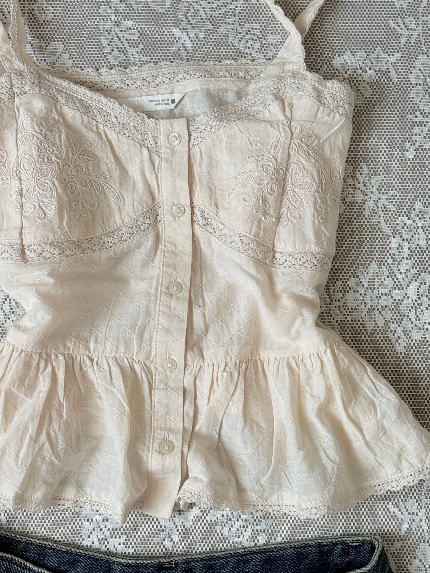 Cream lace top