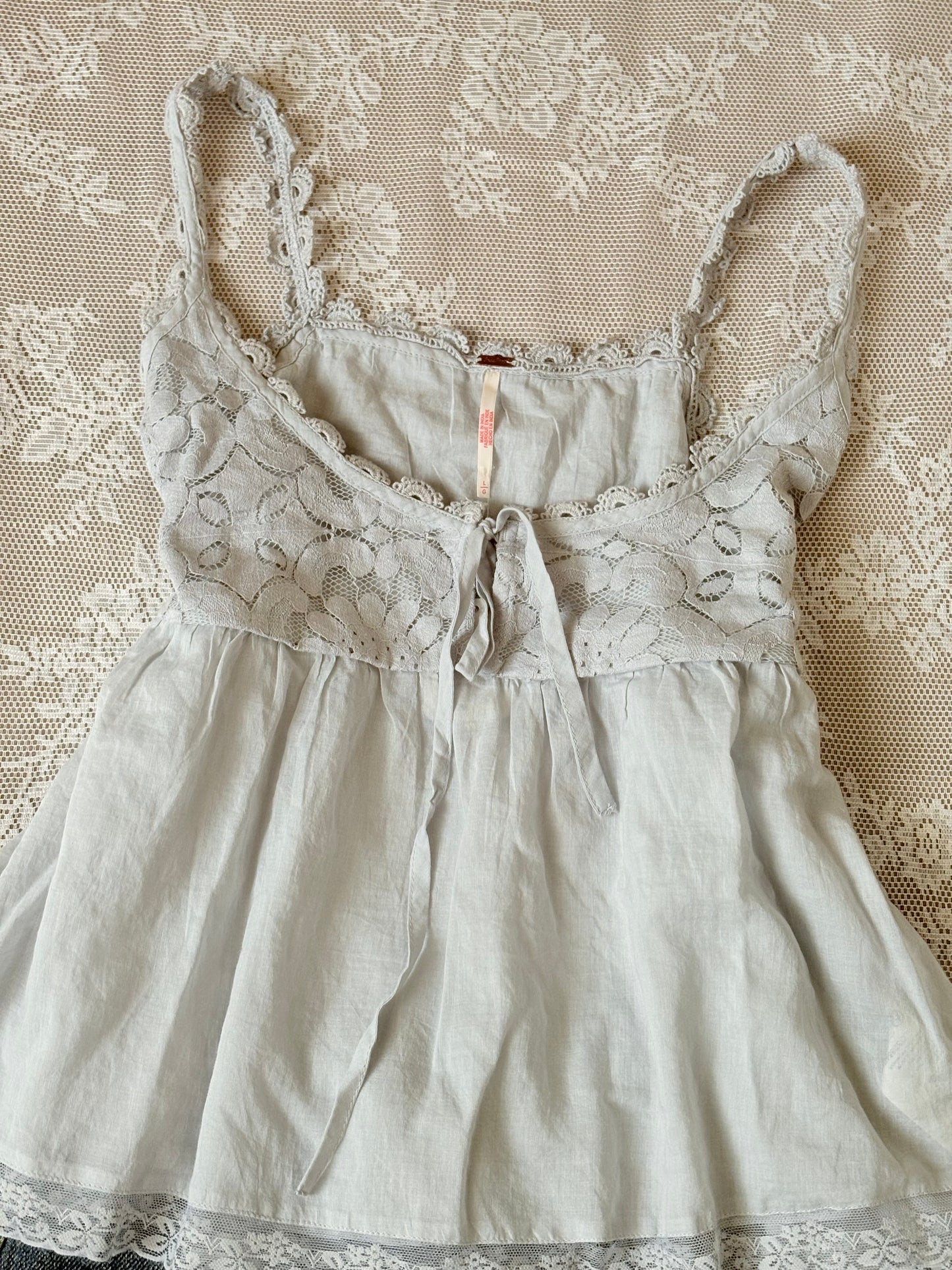Blue lace top