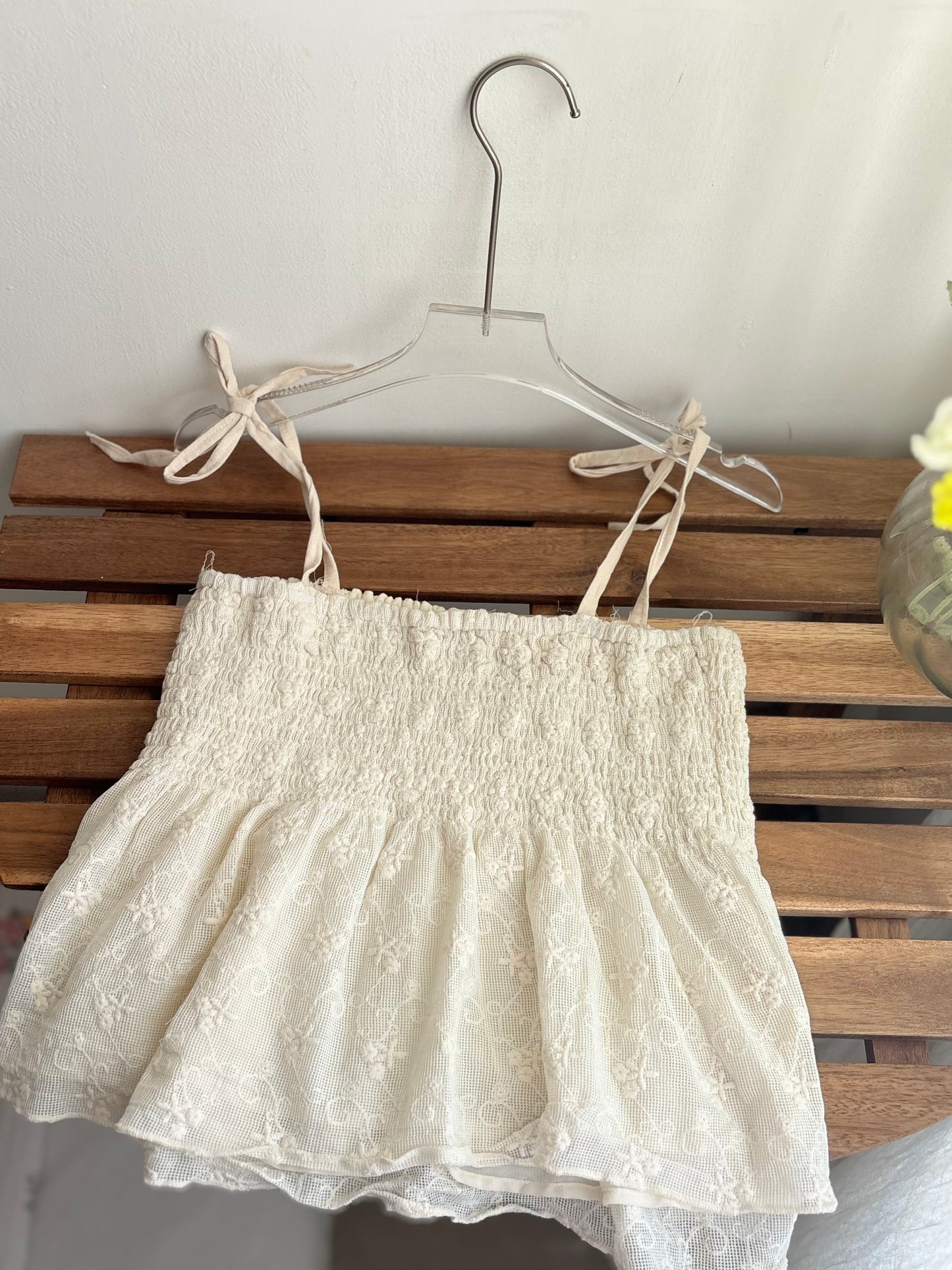 Cream tie top