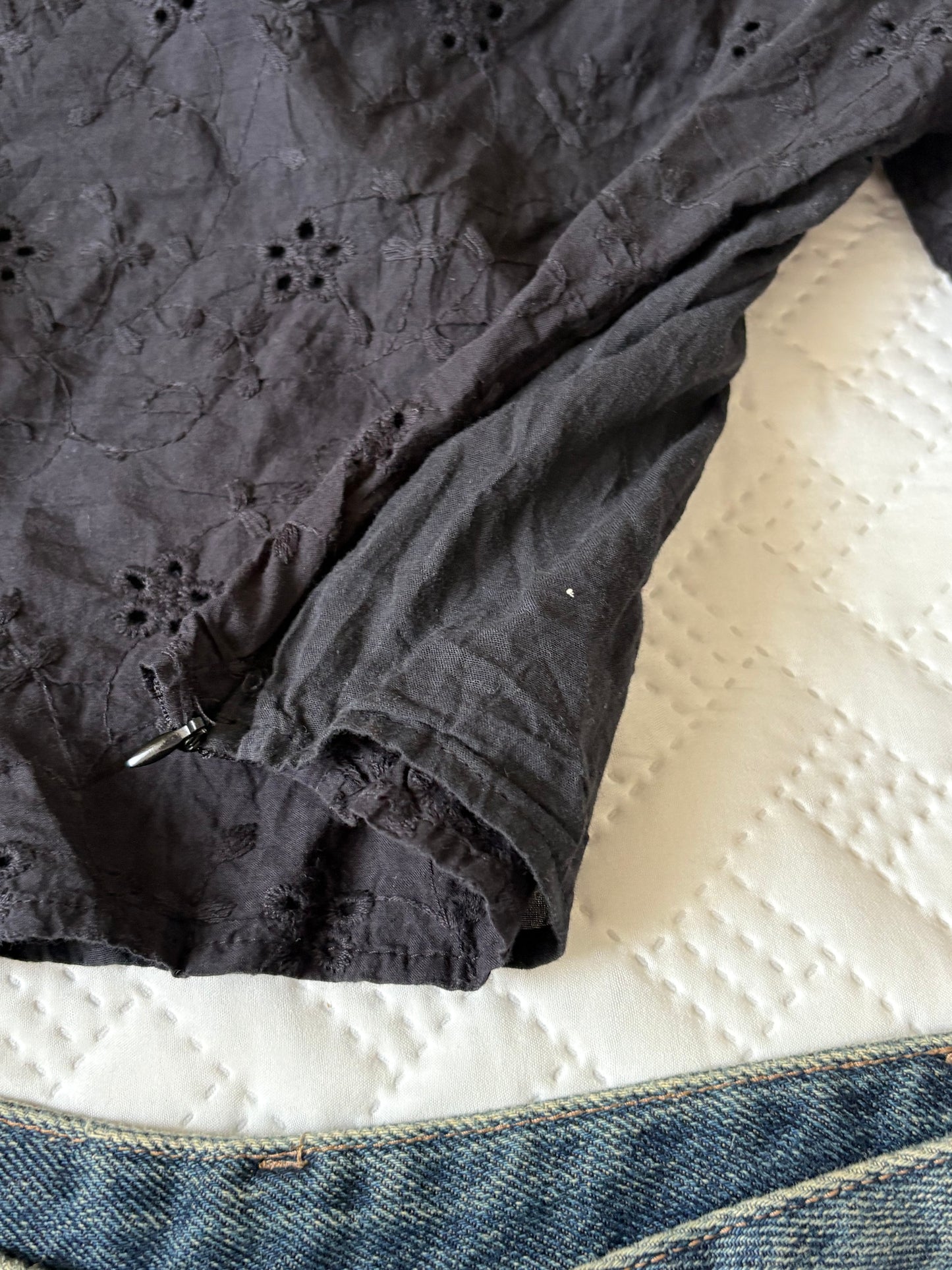 Black eyelet top