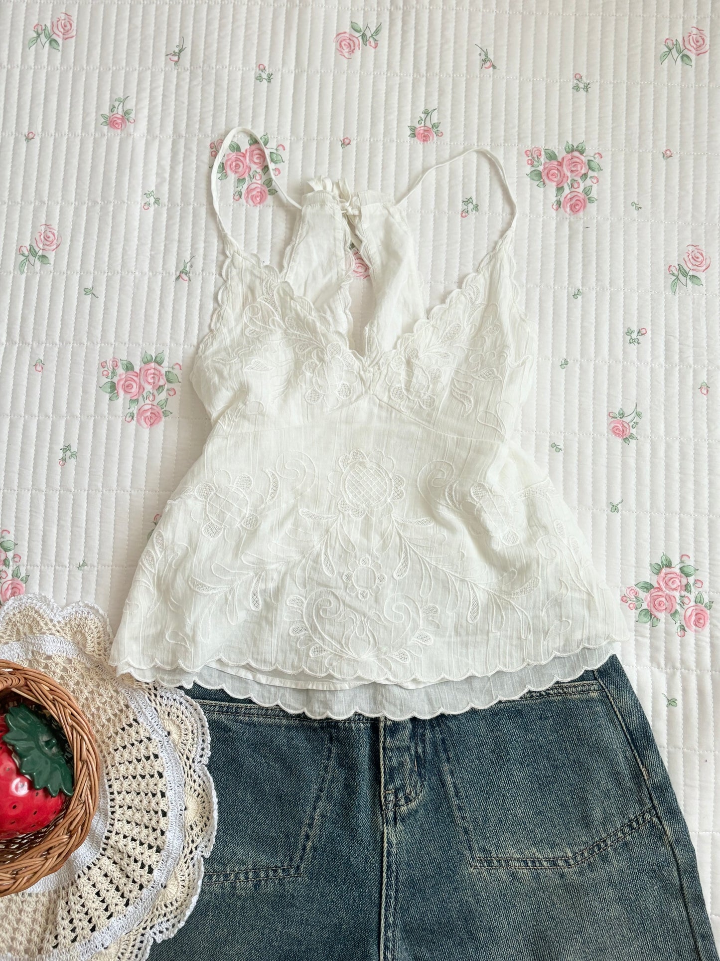 White embroidered top