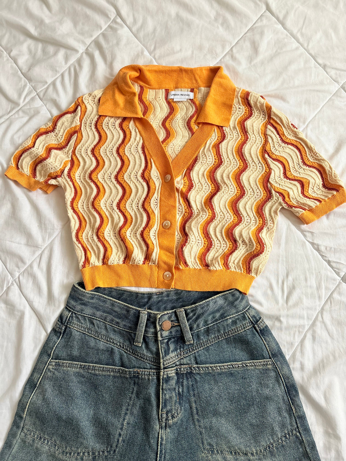Orange crochet top