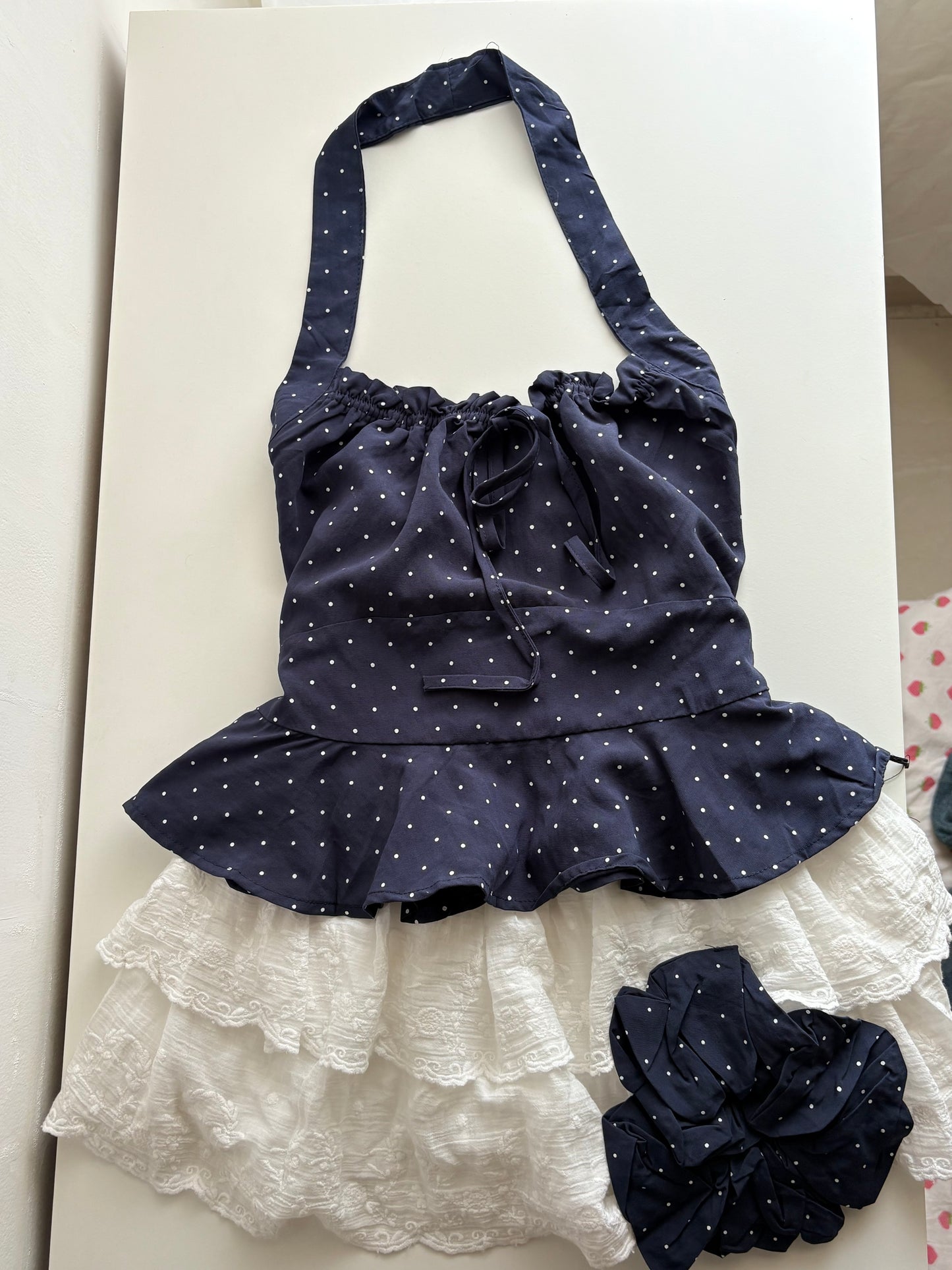 Daphnie polka halter top