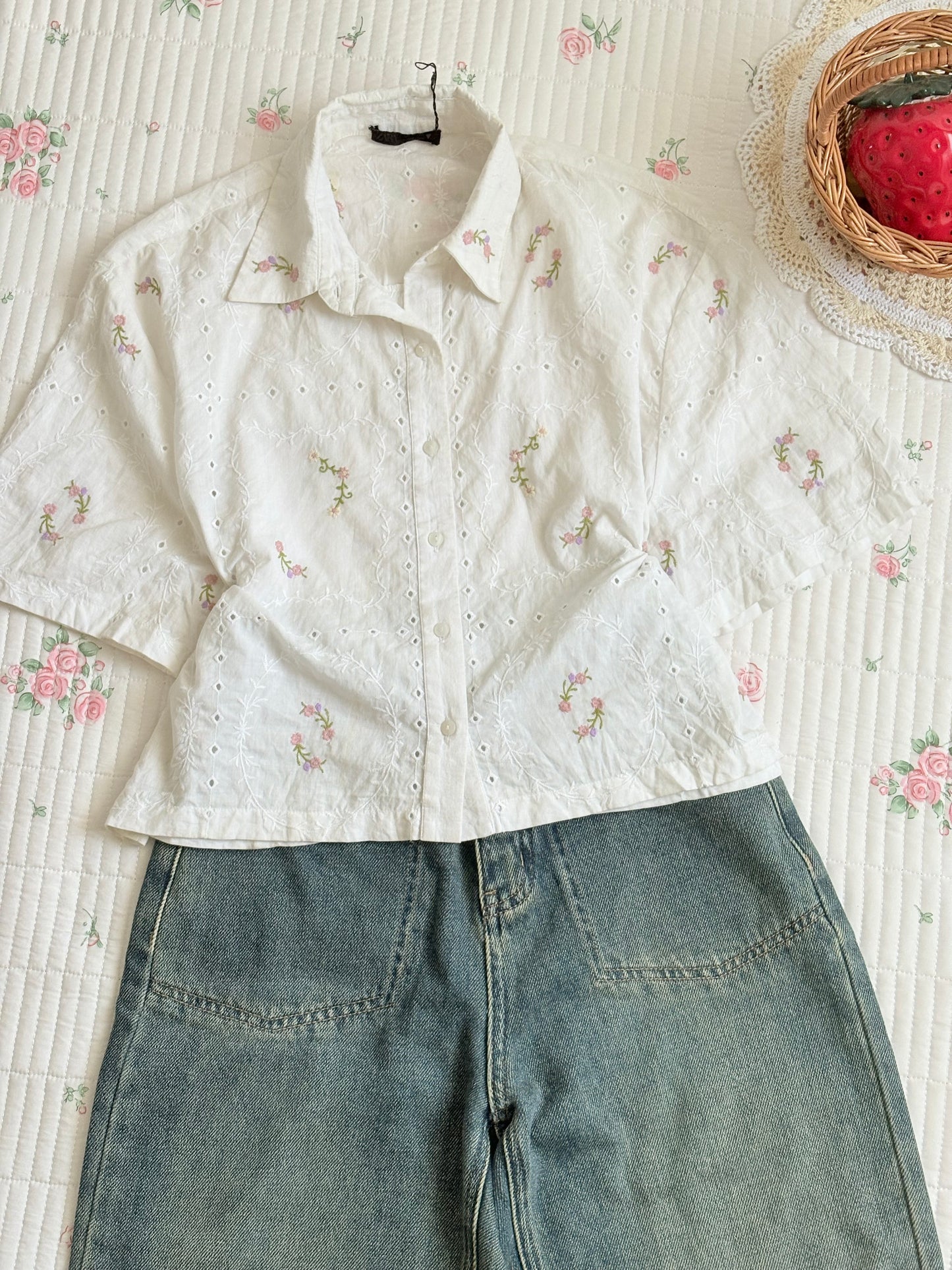White embroidered shirt