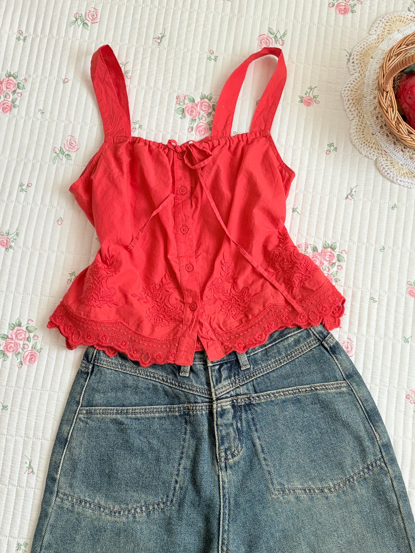Orange embroidered
