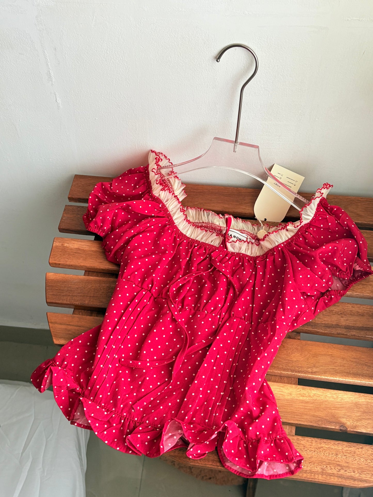 Red polka top