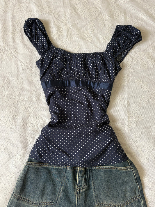Hollister navy polka