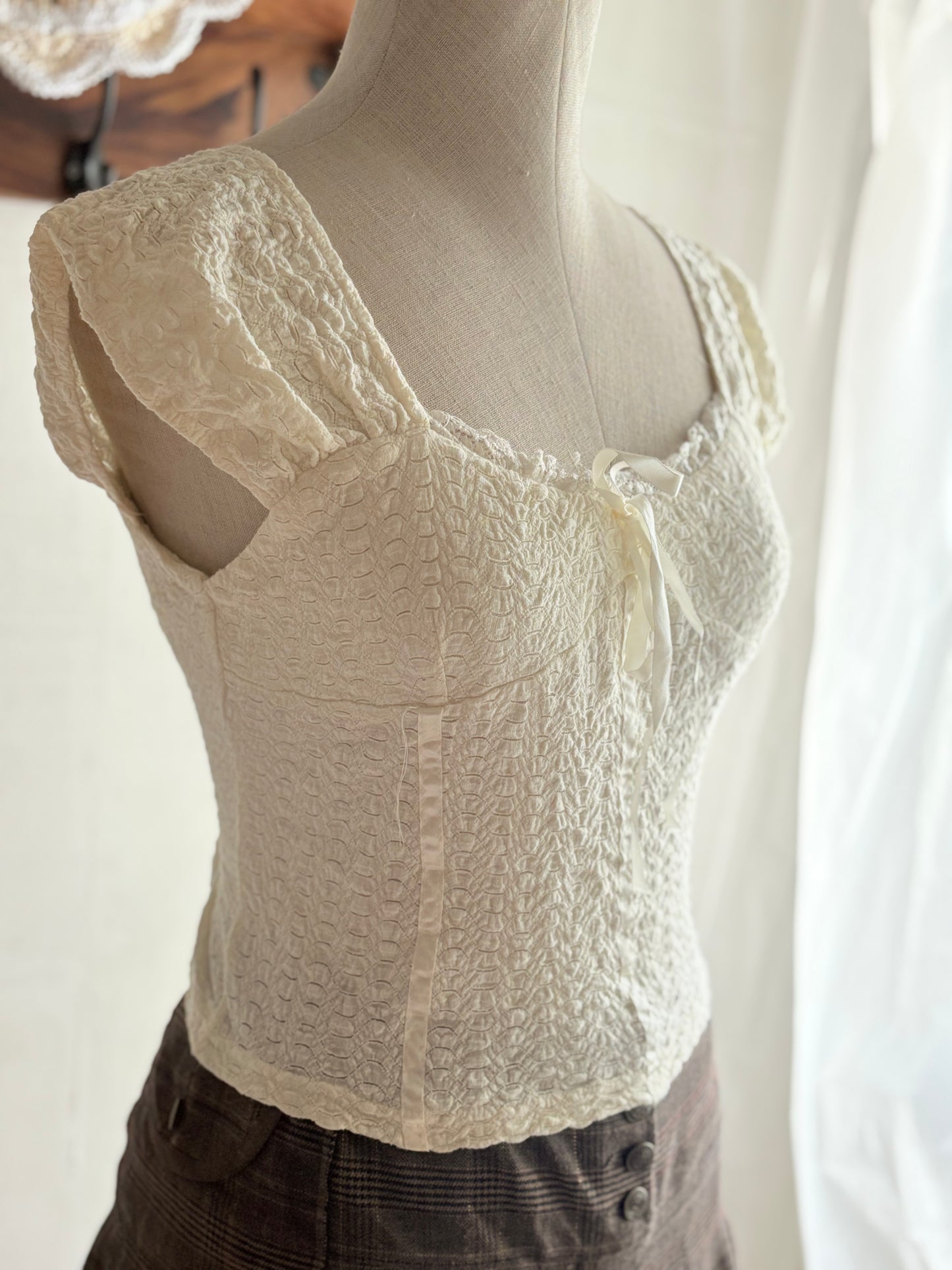 Cream lace top