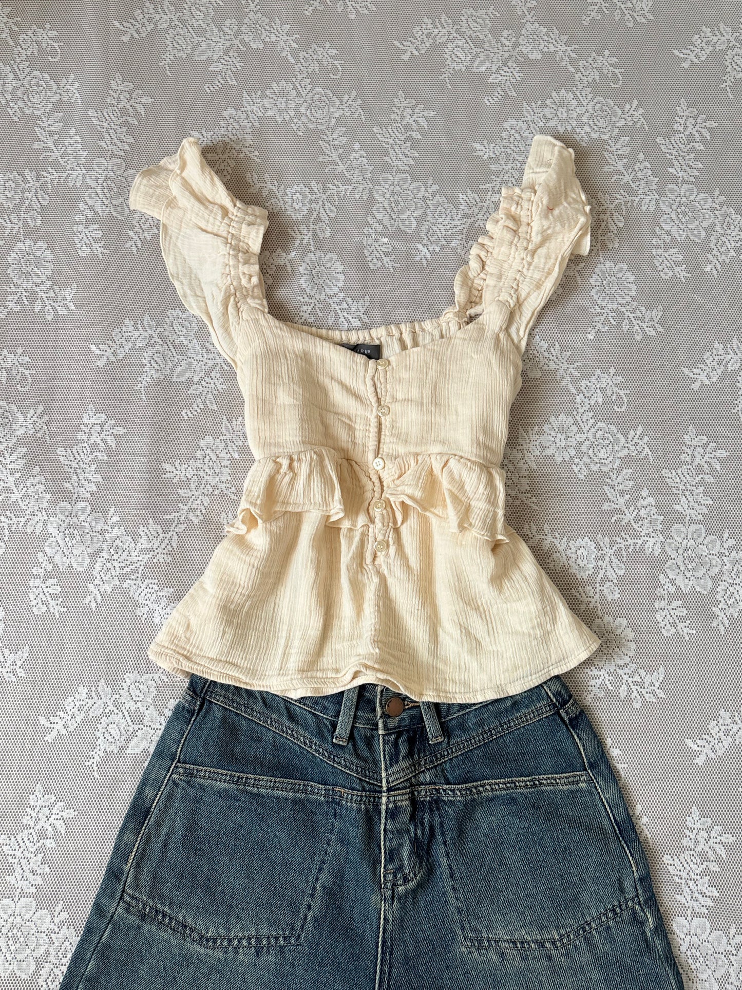 Cream muslin top