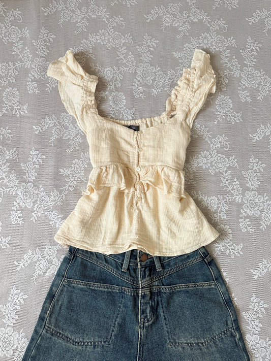 Cream muslin top