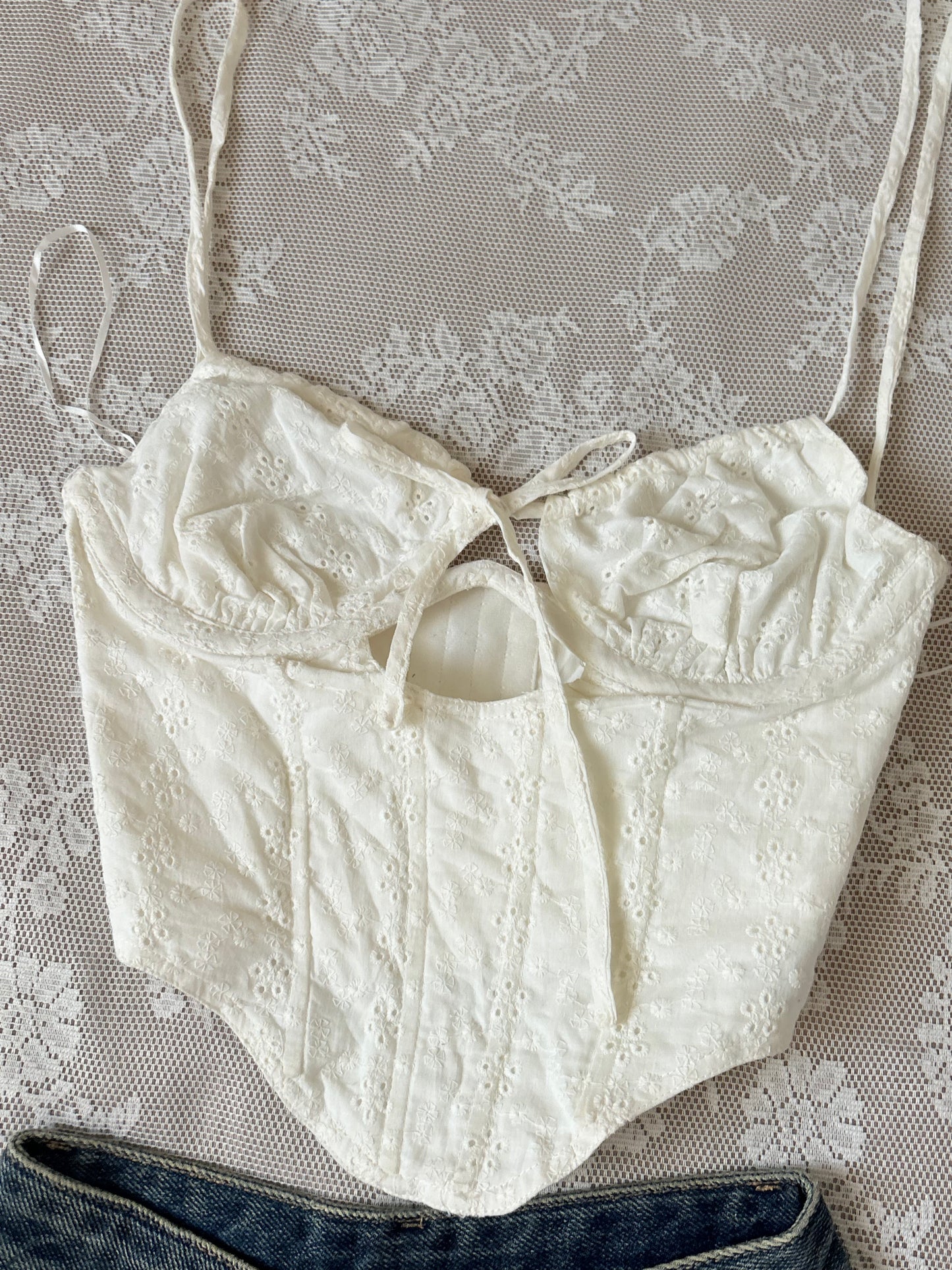 White corset top