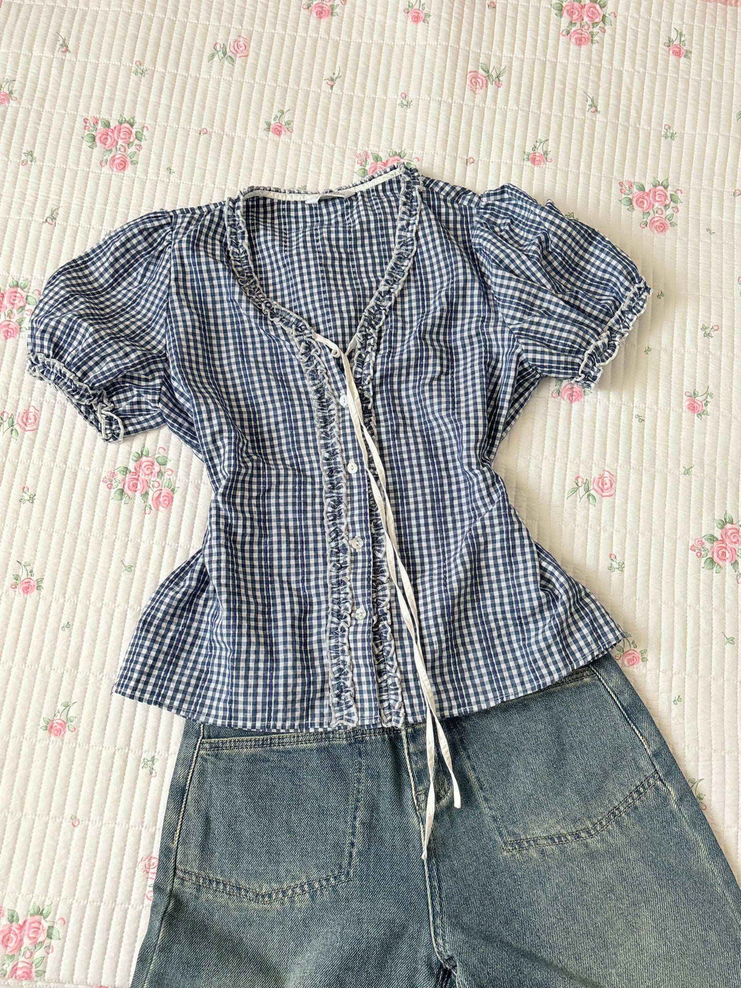 Blue stripe top