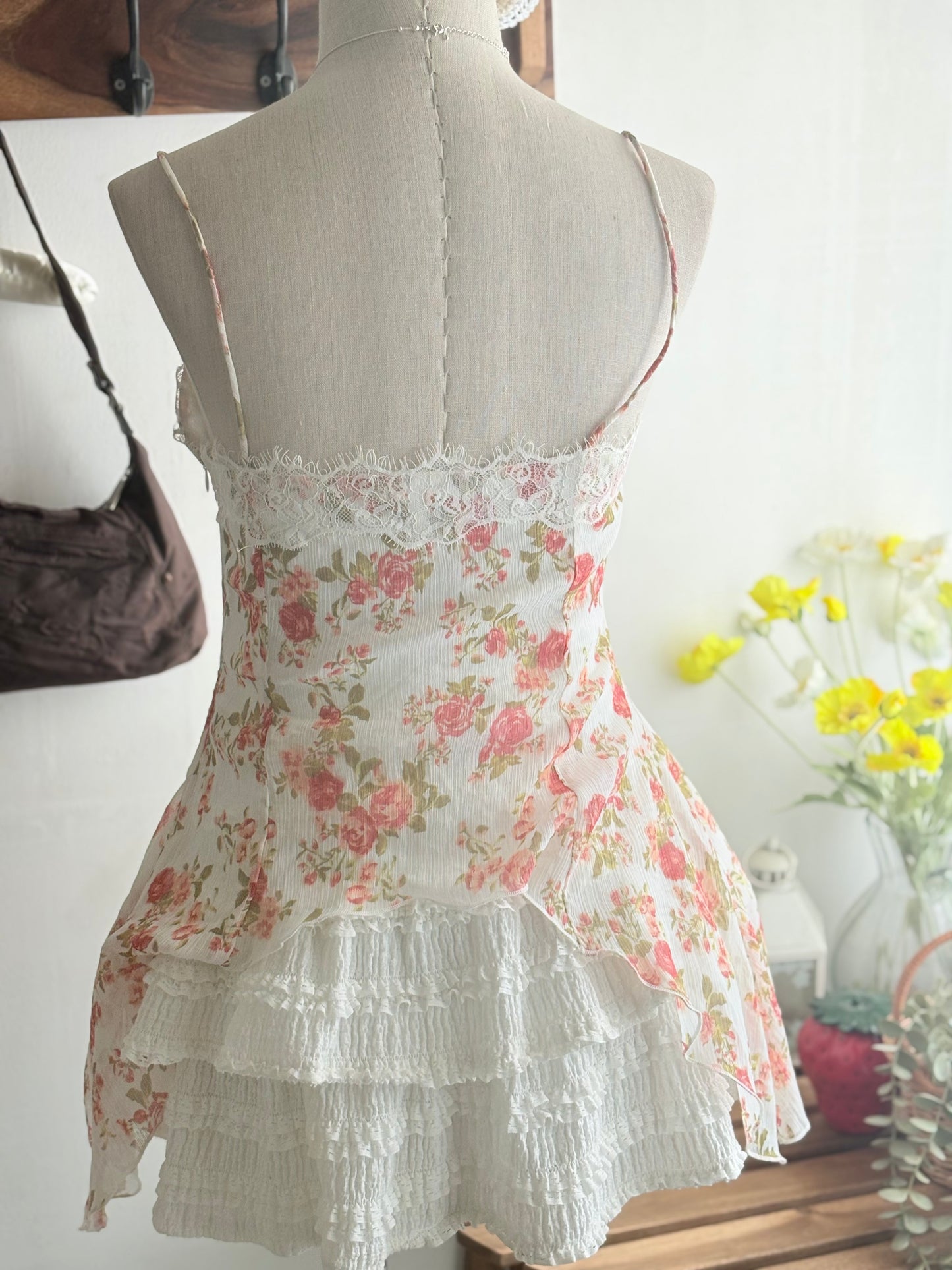 Floral asymmetrical top
