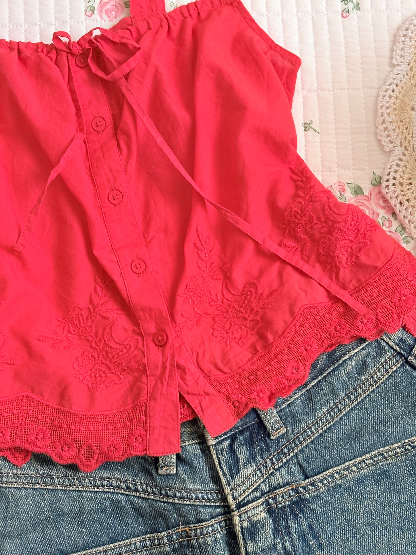 Orange embroidered