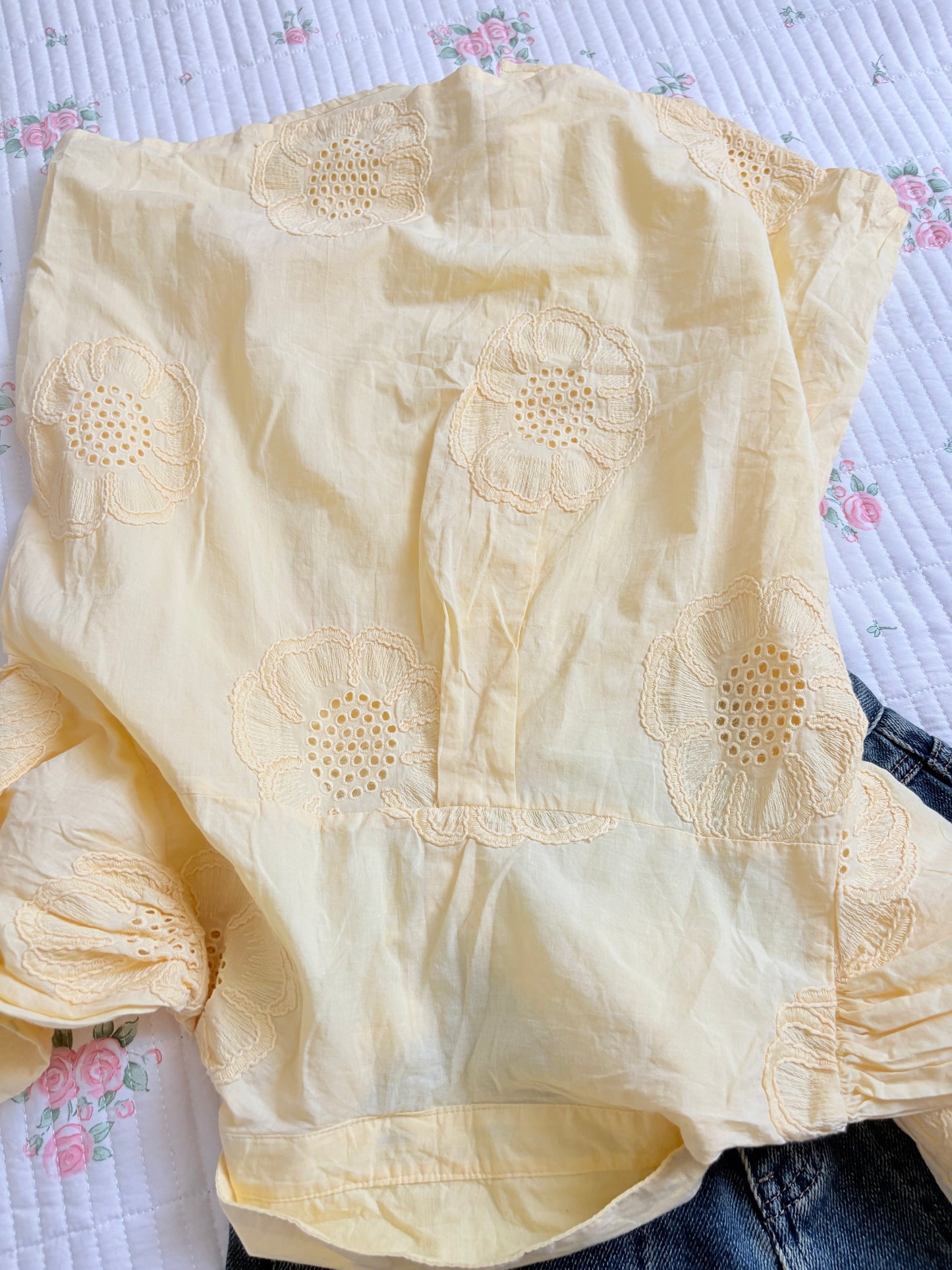 Yellow embroidered shirt