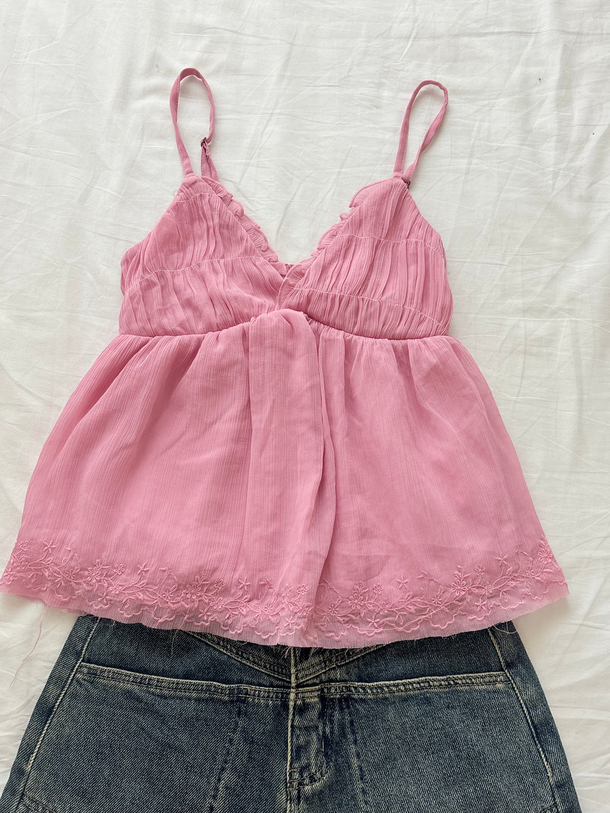 Pink a line top
