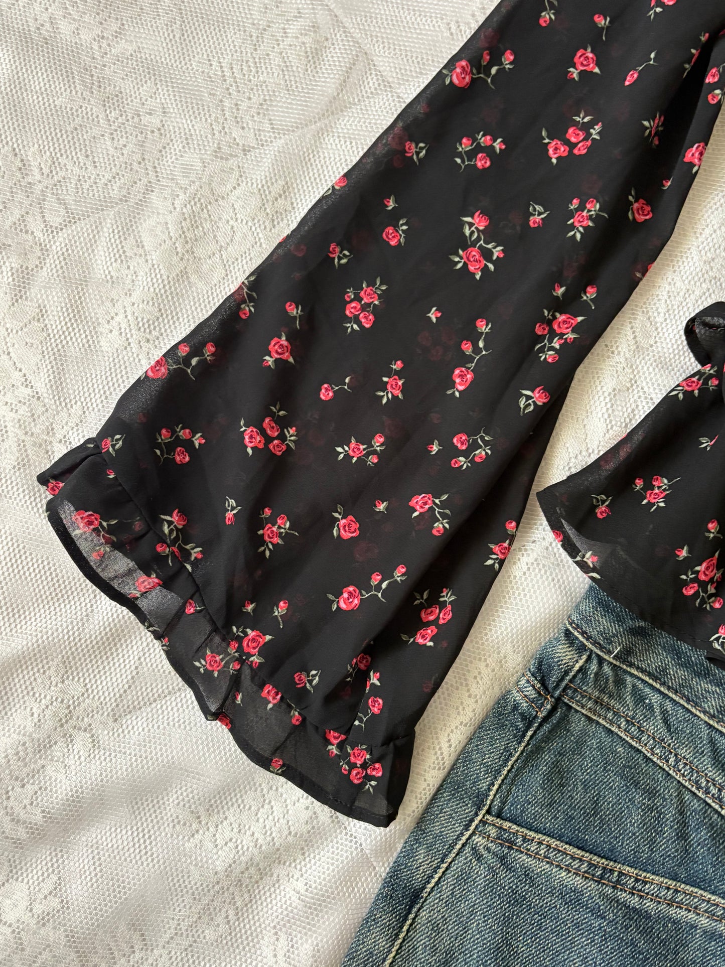 Black floral top