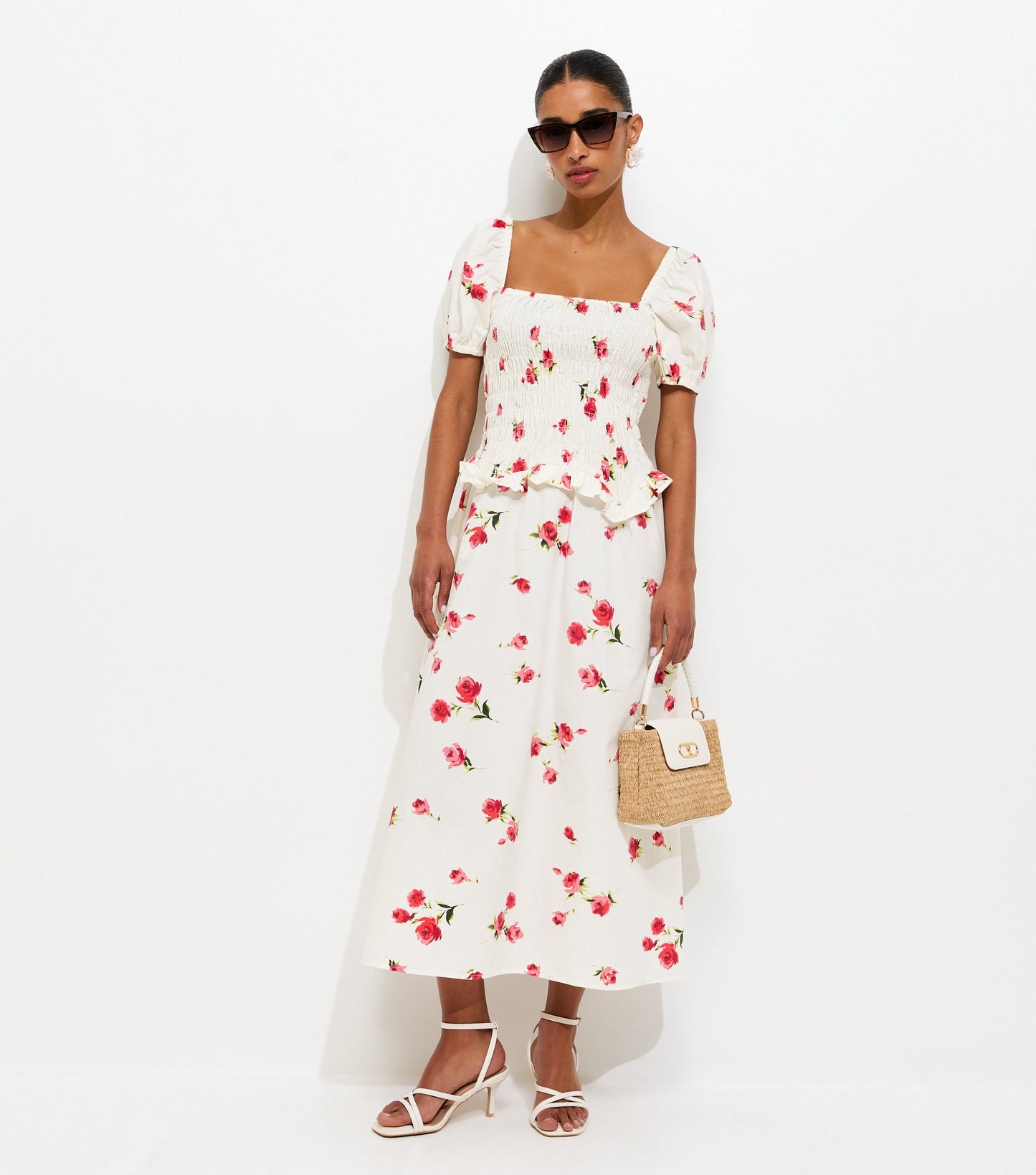 Smocked floral dress