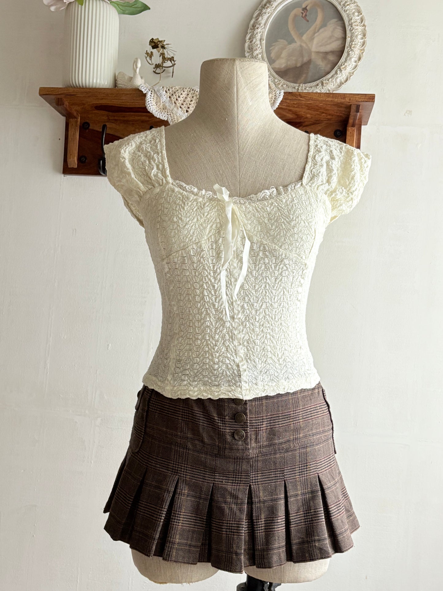 Cream lace top