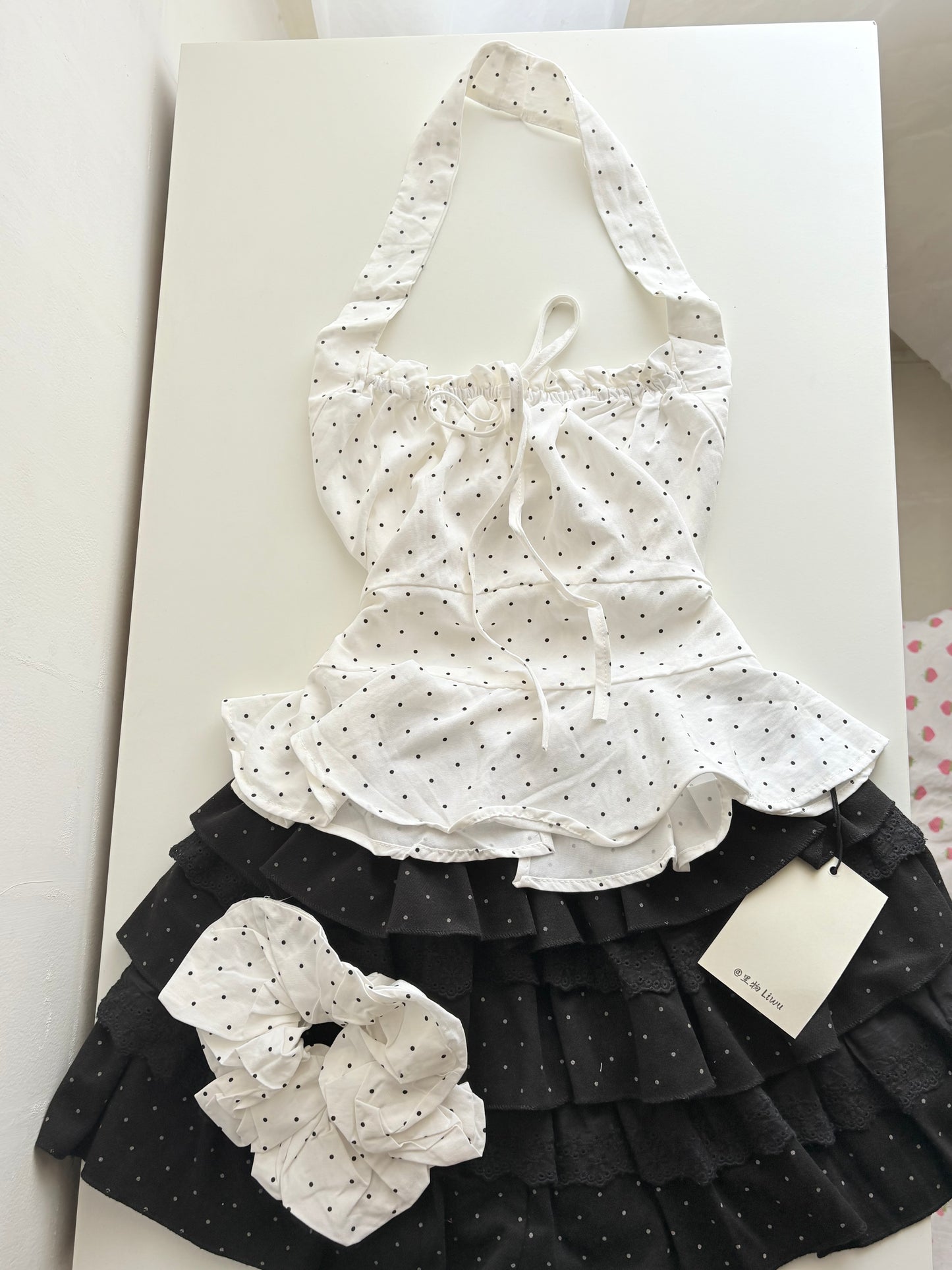 Daphnie polka halter top