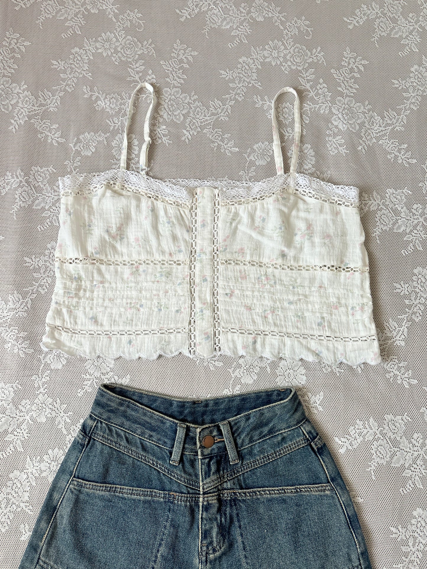 Floral muslin cami top