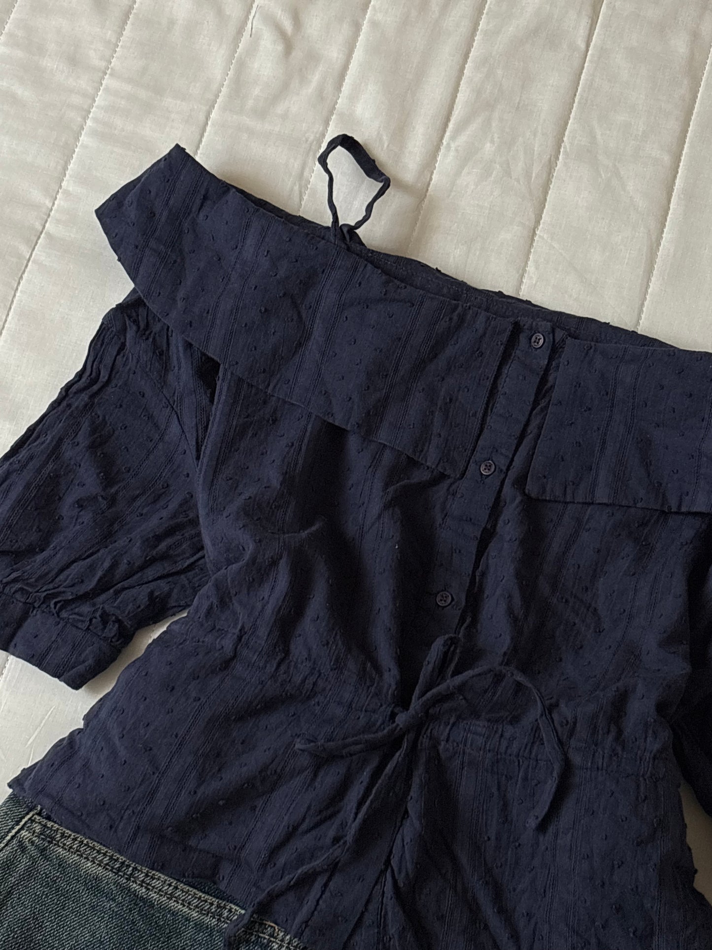 Navy off shoulder
