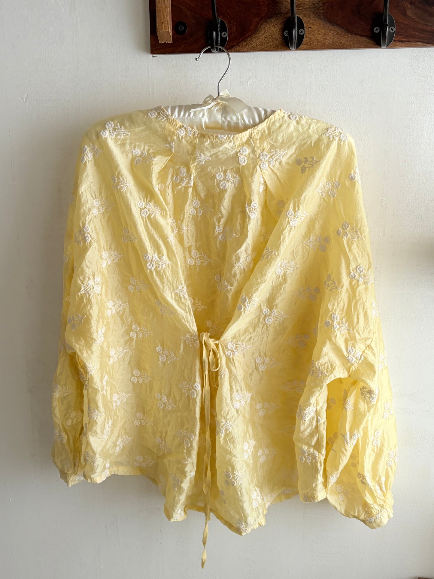 Yellow embroidered top