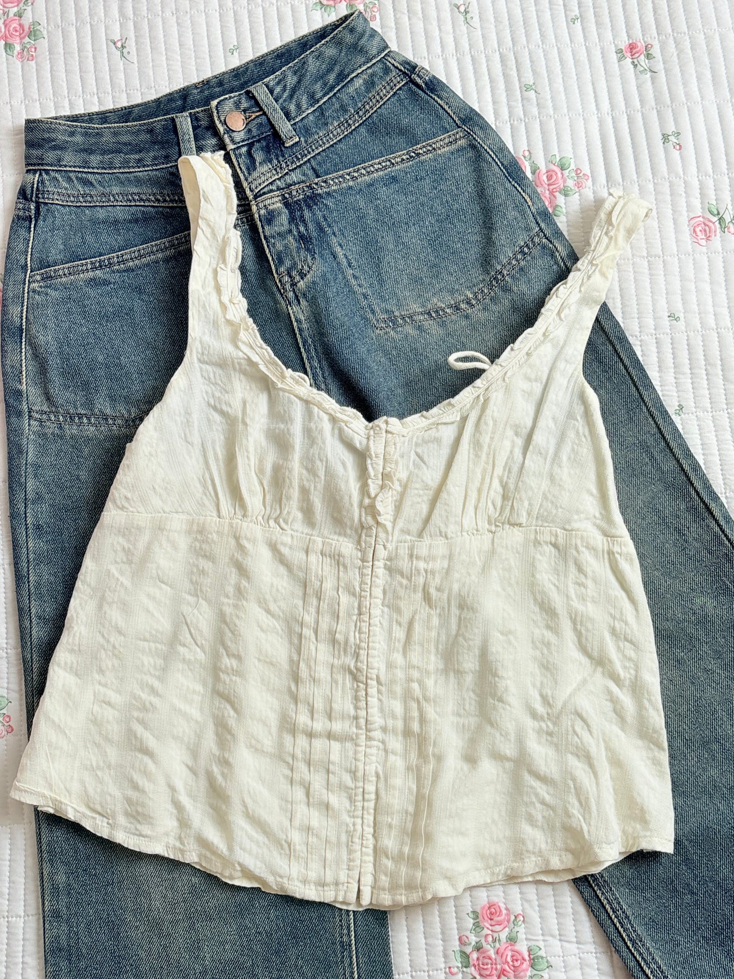 Cream tie top