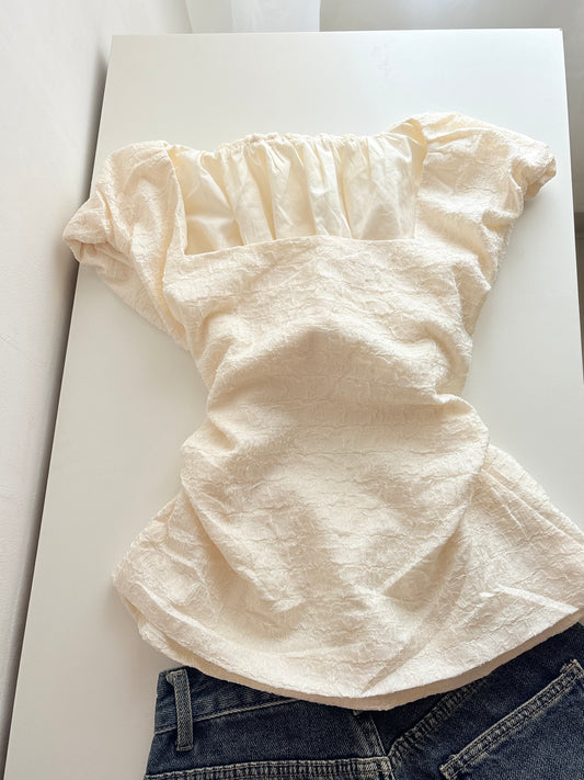 Cream back cut top
