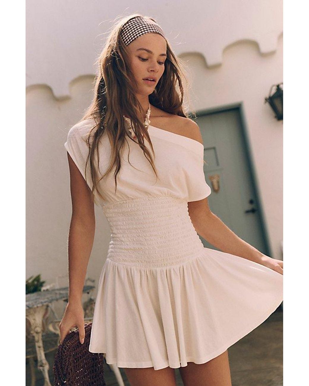 White drop shoulder deess