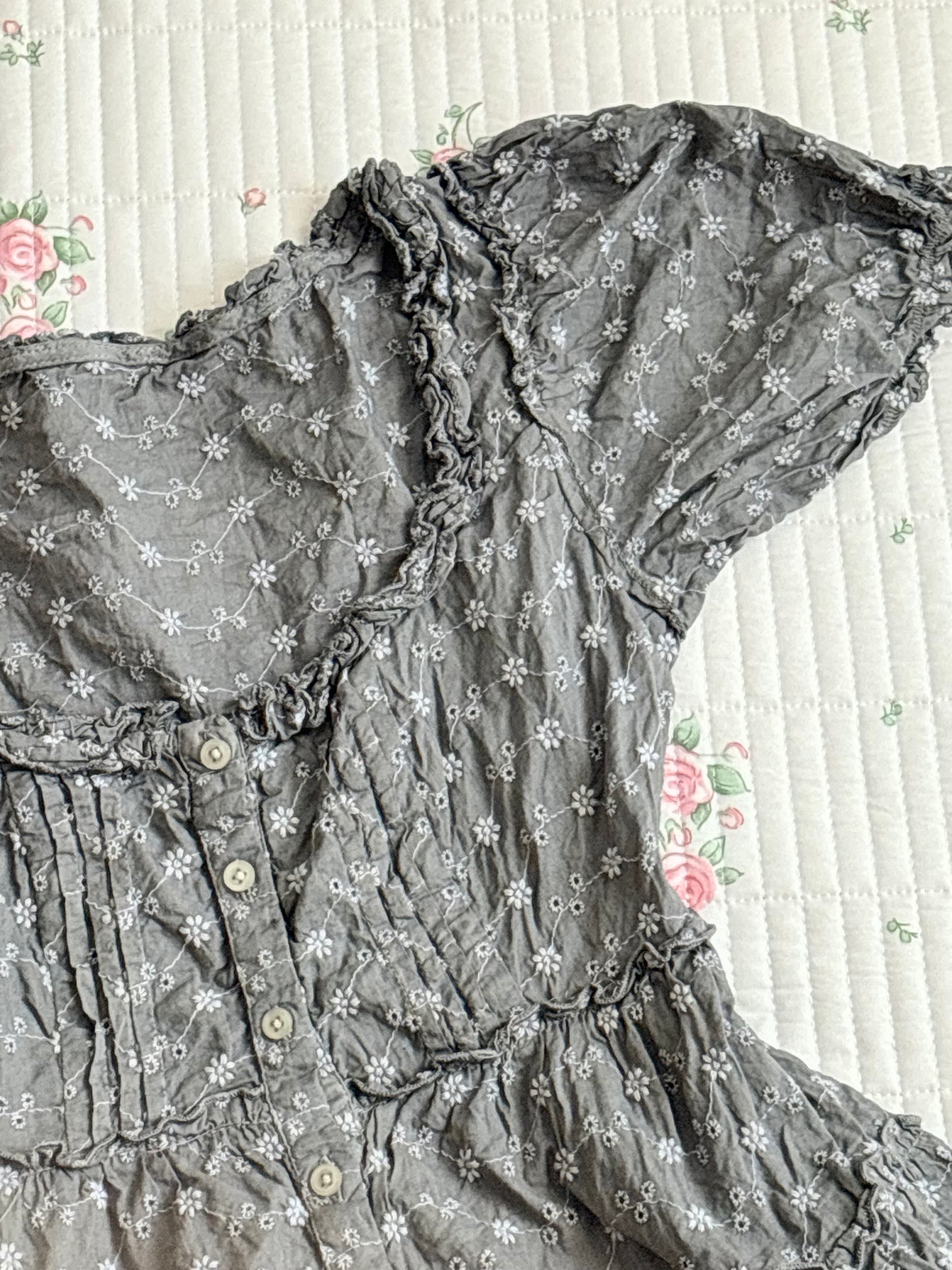 Grey embroidered top