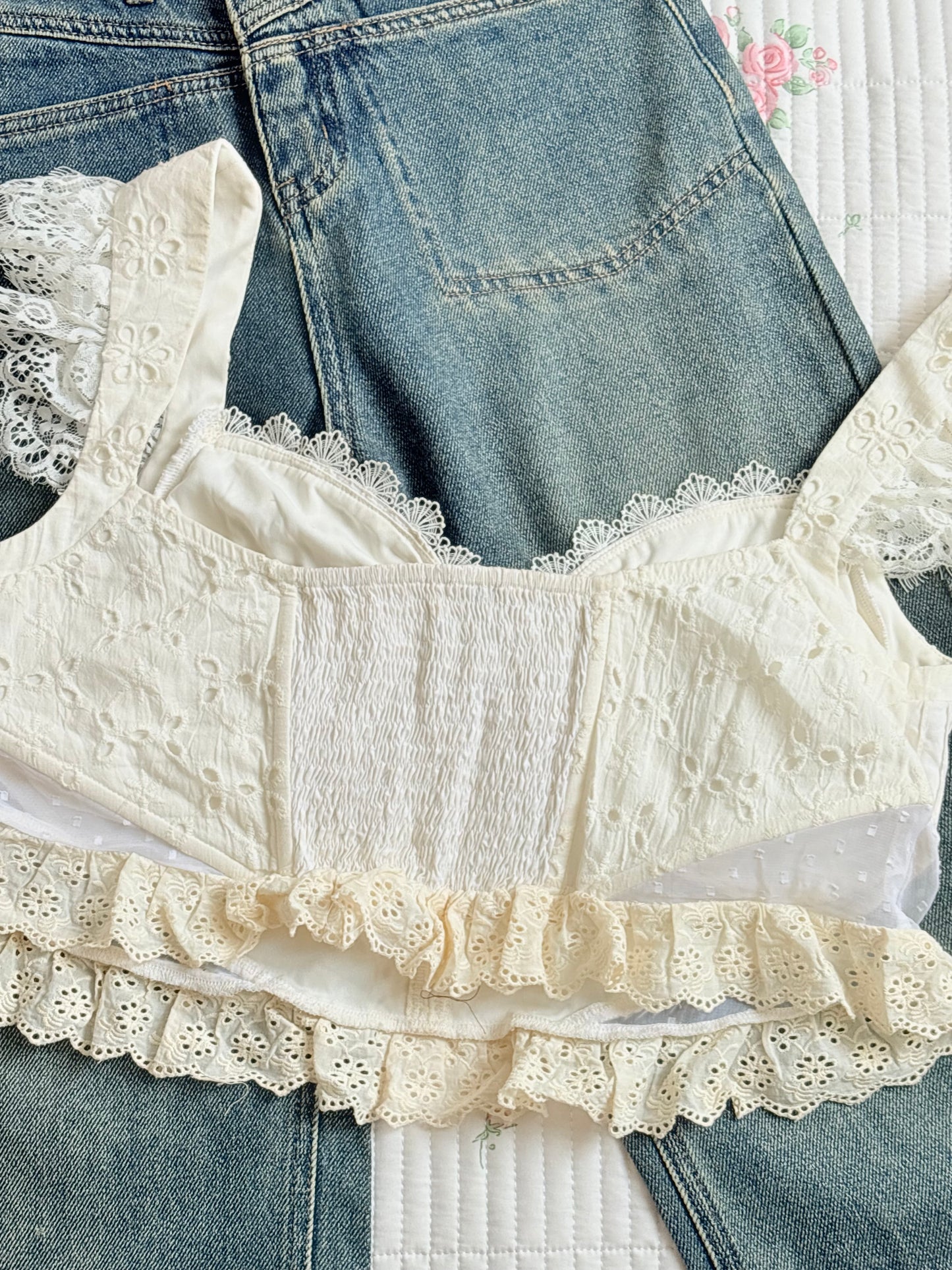 Eyelet corset top