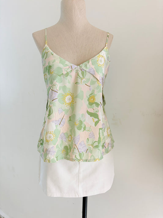Green satin top