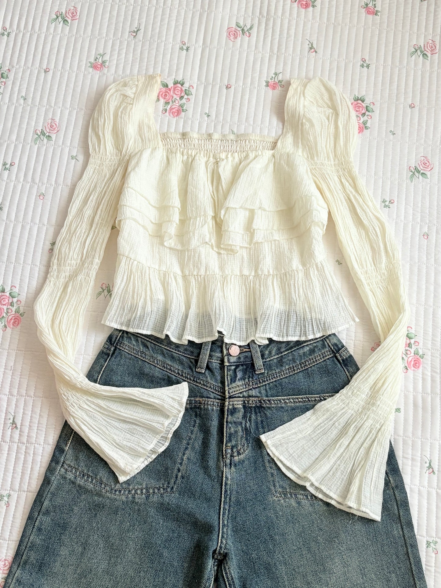 Cream ruffle