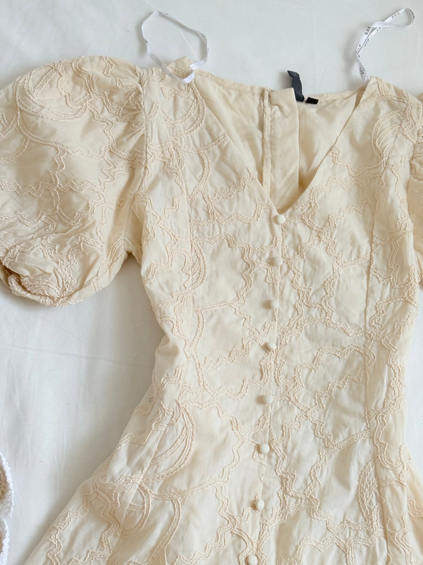 Cream embroidered dress