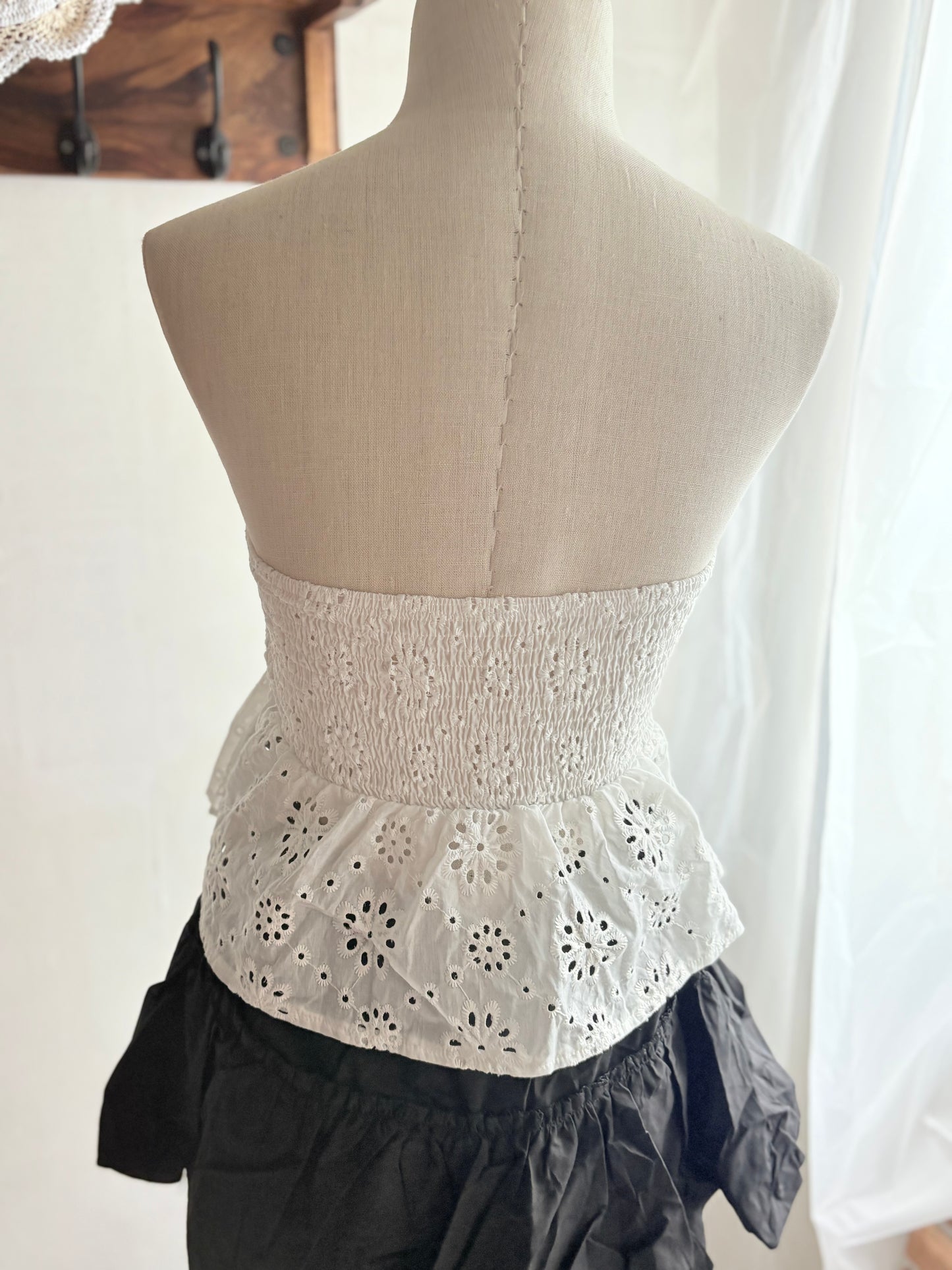 White eyelet bubble top